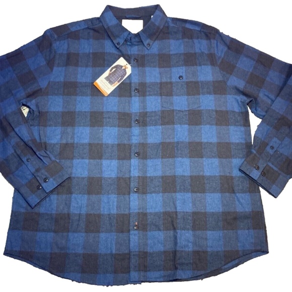 Weatherproof Men's Shirt Size 2XL Blue‎ Vintage Original Flannel Long Sleeve NEW - Picture 2 of 6